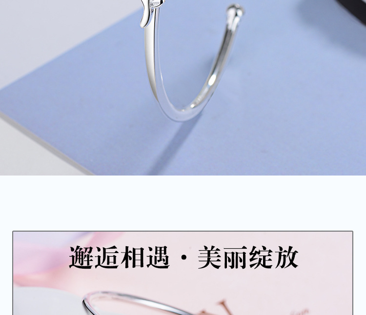 Nhật Bản tươi hoa anh đào hồng flash kim cương điều chỉnh vòng tay mềm mại chị bạc trang sức vòng tay quà tặng nữ gió lạnh vòng tay nữ đẹp