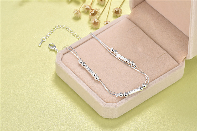 925 sterling silver vòng chân nữ hoang dã tình yêu Hàn Quốc phiên bản của các đơn giản chuông stars đồ trang sức bạc Sen Sở của bạn gái món quà sinh viên