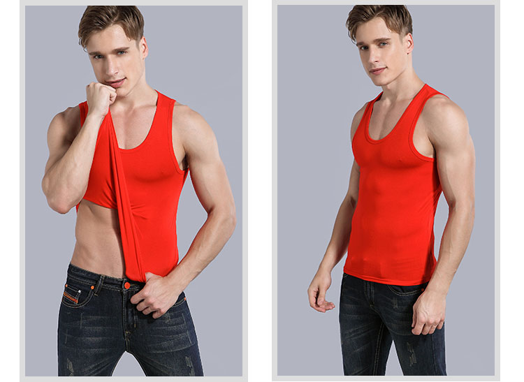 2 cái của Nam Giới phương thức vest Slim-fit thể dục thể thao cotton triều mùa hè của nam giới rào cản đáy áo sơ mi