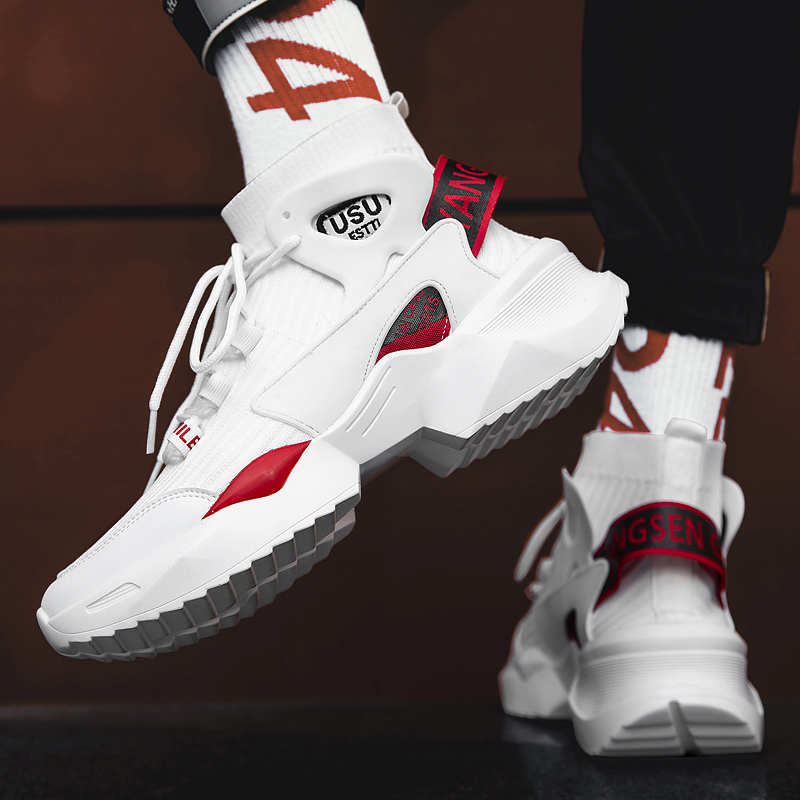 Sports Men's Shoes 2022 Spring Autumn New Breathable High Cylinder Aj 100 Hitch Youth Air Force 1 Basketball Boomer Shoes Socks Shoes