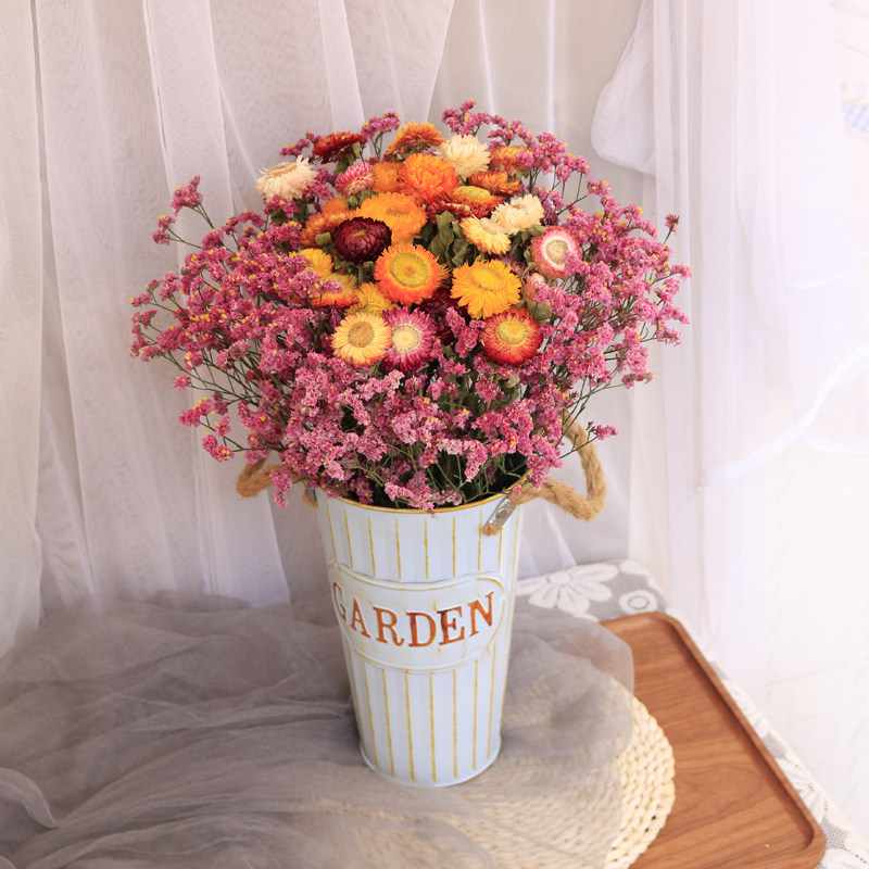 Natural starry rose dry flower bouquet Home decoration ornaments Net red ing large bouquet European style flowers and plants mixed