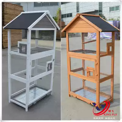 Jianfei outdoor wooden birdcage large solid wood bird house large parrot starlet hummingbird cage 345