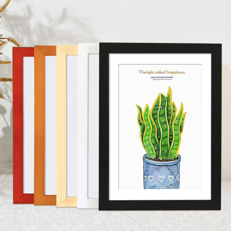 Simple solid wood frame hanging wall log frame frame 4K oil painting 8k puzzle A3 poster a4 sketch frame customized