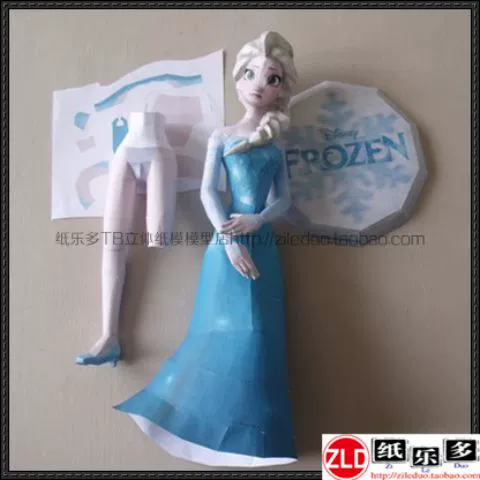 Giấy Rado Disney Princess Series Frozen Aisha Anime Doll Mô hình giấy 3D - Chế độ tĩnh