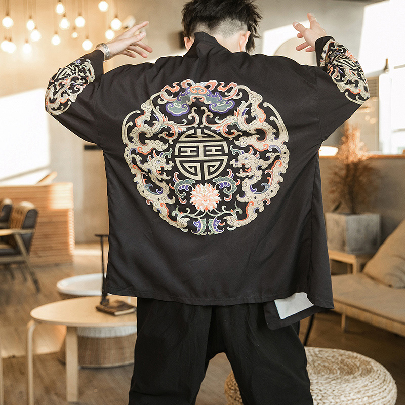 . Wu ngày Nhà giáo đường áo kimono phù hợp với Trung Quốc gió nam quần áo bảy tay Wei Jinfeng phong cảnh vẽ người đàn ông cổ tích của nam giới