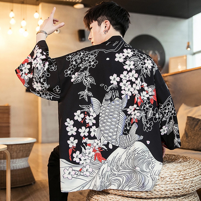 . Wu ngày Nhà giáo đường áo kimono phù hợp với Trung Quốc gió nam quần áo bảy tay Wei Jinfeng phong cảnh vẽ người đàn ông cổ tích của nam giới