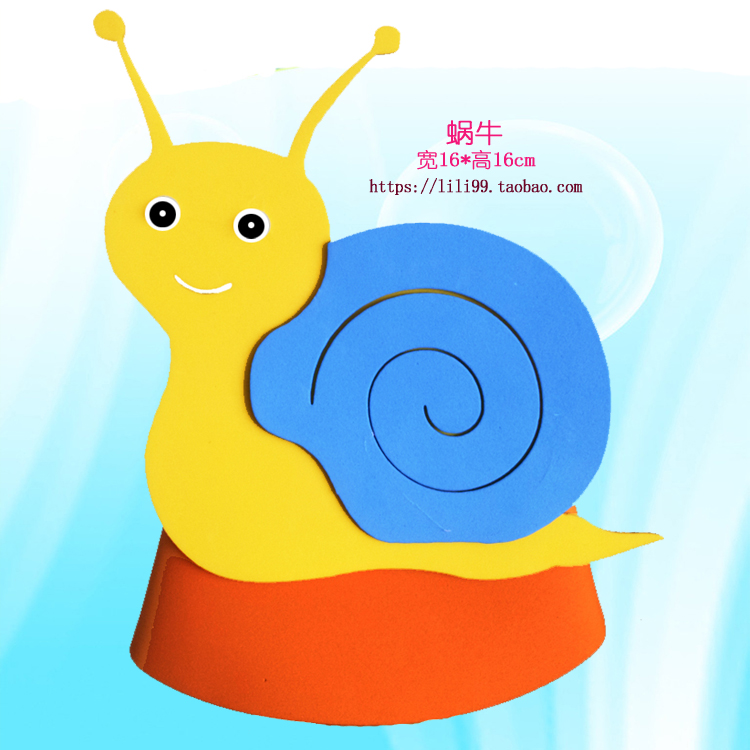 Snail and yellow bird headgear props insect headgear children's performance props hat mask kindergarten 61