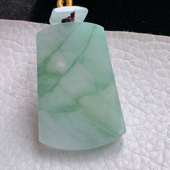 Zzx natural light 45*29*5.3 natural burmese jade ice floating flower safe and sound brand plain brand jade pendant
