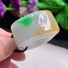 Yf real shot 40.8*19*13.6 special 21.8mm inner diameter three-color Burmese jade A-grade exquisitely carved ring