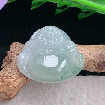 Zen natural light 24.8*27*6 burmese jade a goods full ice clear buddha maitreya buddha jade pendant jade pendant