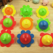 Small Flower Tops Children Toy Plastic Hands Turning Small Tops Traditional Nostalgic Colorful Children Kindergarten Toys