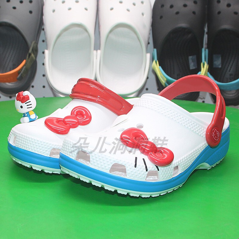 Hello Kitty Ruby Sanrio Children's Clog Shoes 2025 Summer Beach Shoes Girls' Sandals Non-Slip