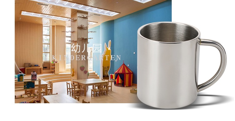 Dày không từ tính hai lớp bằng thép không gỉ cốc tay ly trẻ em ly cà phê ly rượu vang ly sinh viên cốc cách nhiệt chống co giãn - Tách bình giữ nhiệt thủy tinh