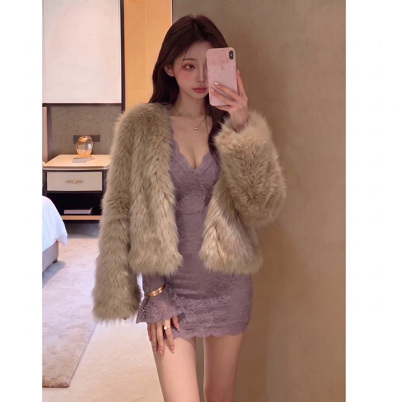 French-Style Gentle Purple Lace Dress for Women with V-Neck, Bell Sleeves, Lace Design, Slim Fit, Bodycon Skirt French-Style Gentle Purple Lace Dress for Women with V-Neck, Bell Sleeves, Lace Design, Slim Fit, Bodycon Skirt