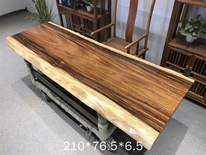 Size: 210 * 81-72 * 6 5 South American walnuts wood large plate Natural side desk Dining Table Book Tea Table