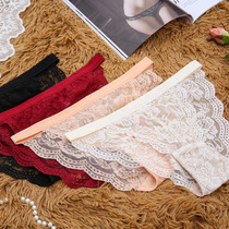Sweet sexy ultra-thin lace breifs ladies waist thin transparent hollow hollow girl underwear ladies hot