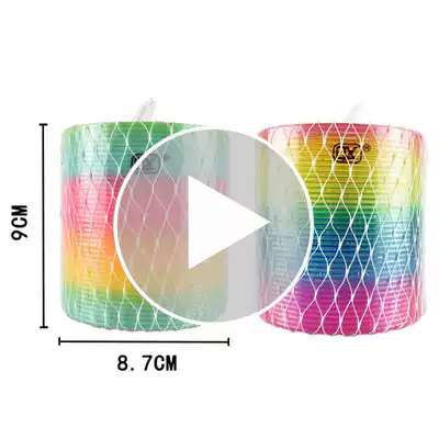 Large rainbow rodeo stand children's toys 8 7*9 rainbow ring children's spring ring play magic pull ring