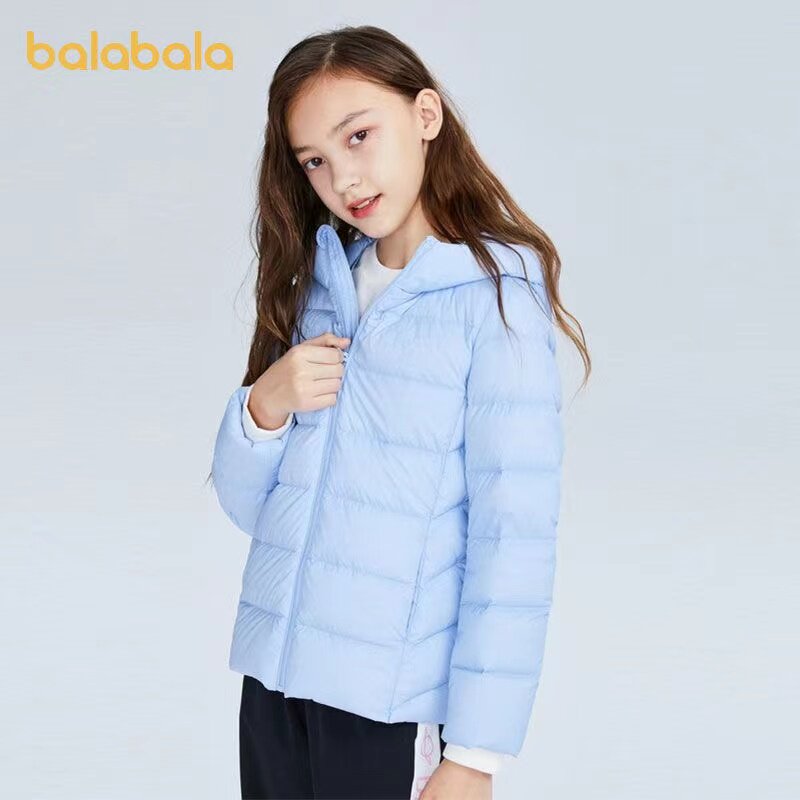 Barabala light down jacket winter girls middle school children anti-drill down portable basic model
