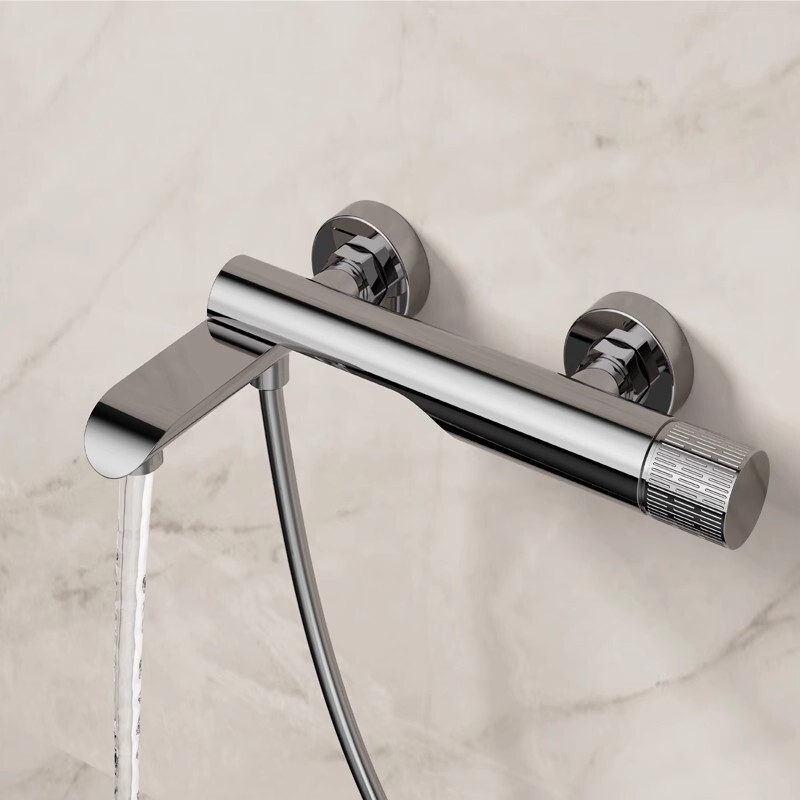 Export All-Copper Shower Faucet Bathtub Hot and Cold Single-Handle Folding Wall-Mounted Handheld Pressurized Shower Head Set
