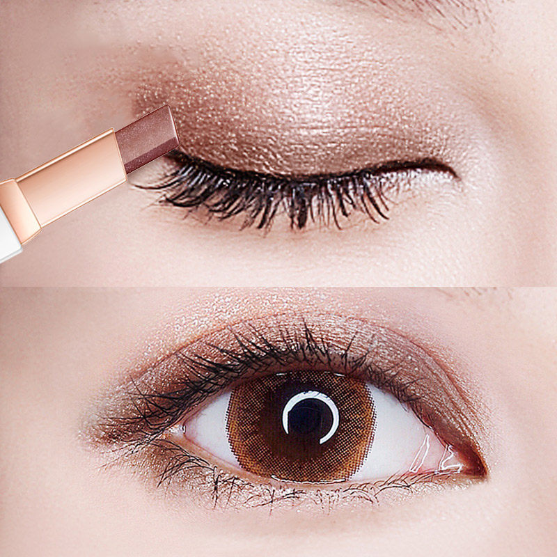 Bicolor eye shadow stick beginners disc flash powder Pearling Parity Students Lazy People Shake Up Women's Net Red Li Jiaqi Recommended