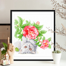Cross stitch 2021 thread embroidery new small pieces animal Kitten cute restaurant bedroom simple printing own embroidered handmade