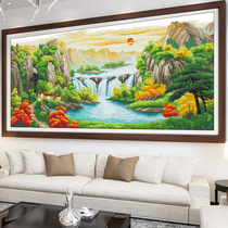 Cross stitch 2021 New Line embroidery large living room bedroom landscape landscape painting cornucopia water embroidery