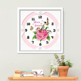 Cross -Stitch Clock 2023 Новая линейная вышивка слегка ресторан Rose Vishing Clock Flowers Простая современная вышивка простота