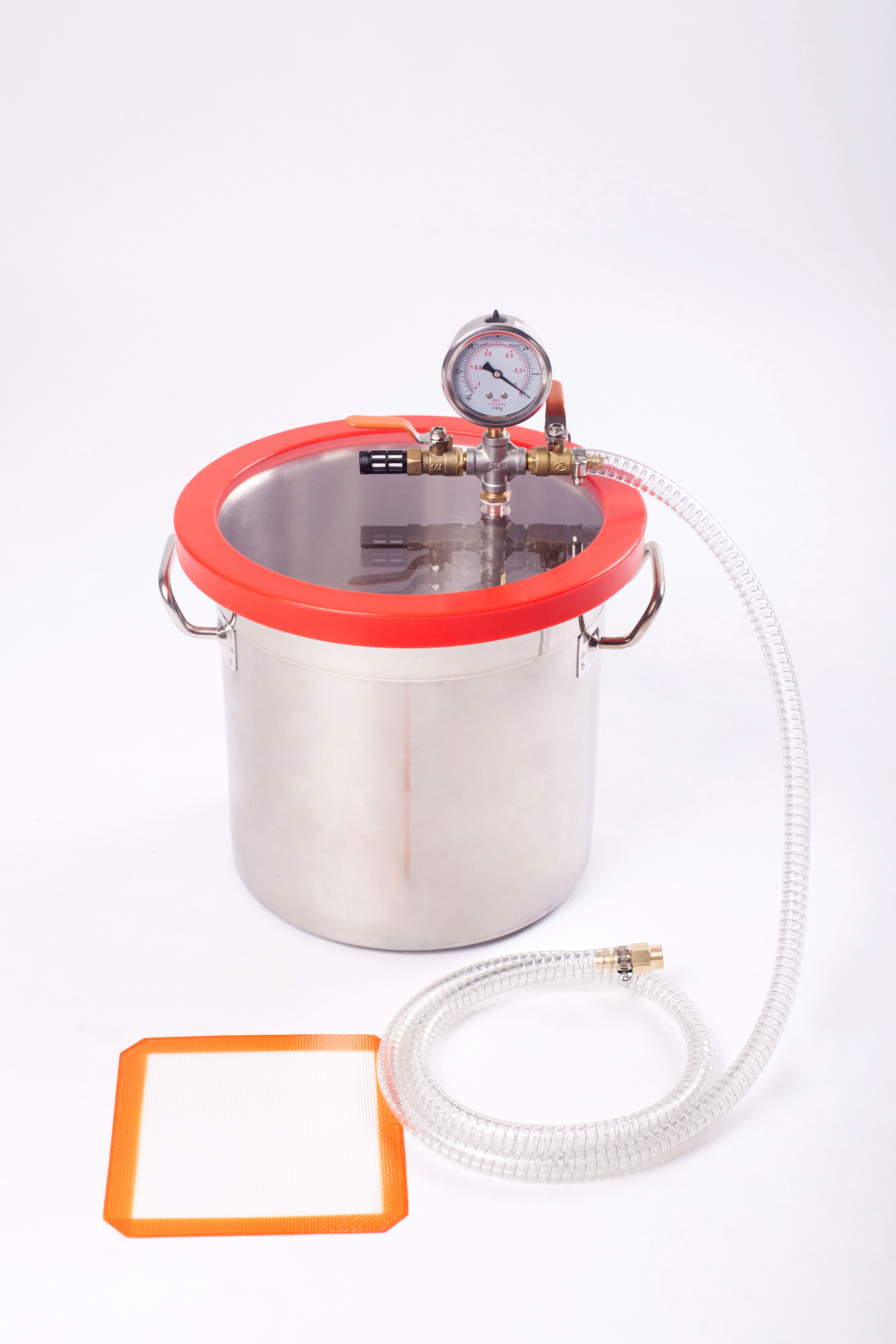1 5 gallon 22*15 stainless steel vacuum bucket defoaming bucket pumping silicone AB glue vacuum defoaming bucket vacuum box