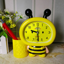 Children cartoon alarm clock simple bedroom bedside timing clock student cute pen holder alarm clock smart electronic clock