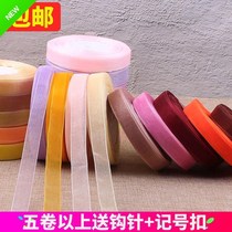 Lady Flowers Snowy Sand Silk Ribbon Colored With Handmade Hat Weave Hair home Decorative Colorful strips Head decorated with long hair wave