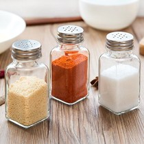 Kitchen glass seasoning bottle Pepper bottle cumin powder seasoning bottle barbecue seasoning jar household salt jar seasoning jar