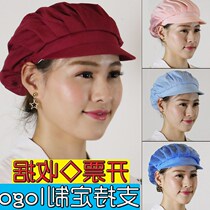 Customized food factory cap workshop work Hat restaurant kitchen hygiene Baotou dustproof textile female worker cap