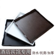 Japanese tray plastic square water cup tea tray hotel melamine large wood grain fruit plate home living room display plate