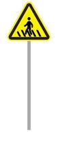 Traffic sign cards paired with columns straight buried or with a base can be customized to size thickness and length as required