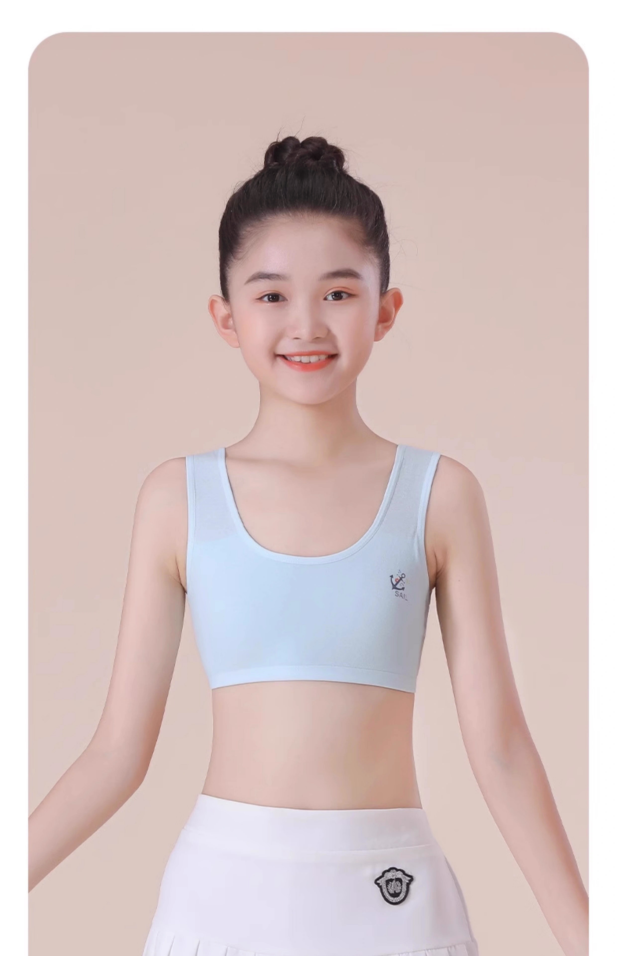全棉女童内衣发育期小学生第一阶段纯棉7-12岁女孩大儿童少女背心 — 30