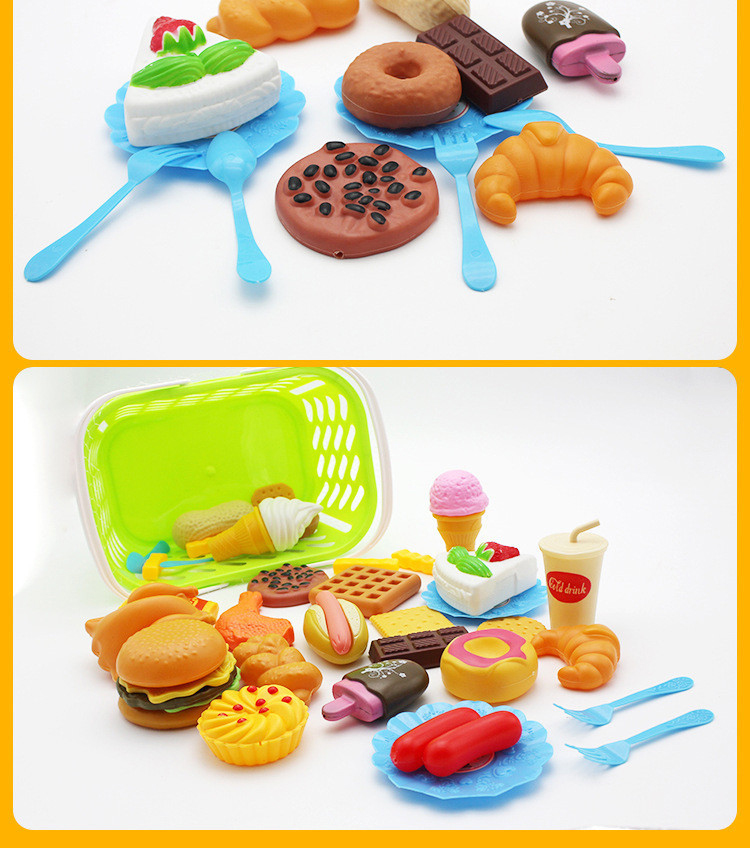 Trẻ em chơi nhà đồ chơi mô phỏng thực phẩm burger đồ chơi khoai tây chiên mô hình nhà bếp nấu ăn bé trai và bé gái mẫu giáo đồ chơi búp bê