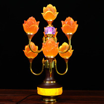 Lotus Lamp Buddha gong deng qi pin plug-in the Buddha lamp LED pilot colorful glass gong deng home