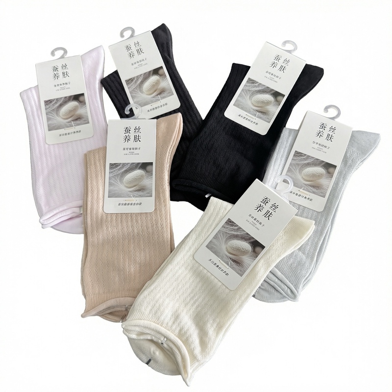 2026 Mulberry Silk Mid-Calf Socks | Summer Thin Style | Hollow and Breathable 2026 Mulberry Silk Mid-Calf Socks | Summer Thin Style | Hollow and Breathable