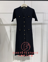 Little Faye ED counter 2021 Autumn EBA3DRS004 V neck knit dress short sleeve 2199
