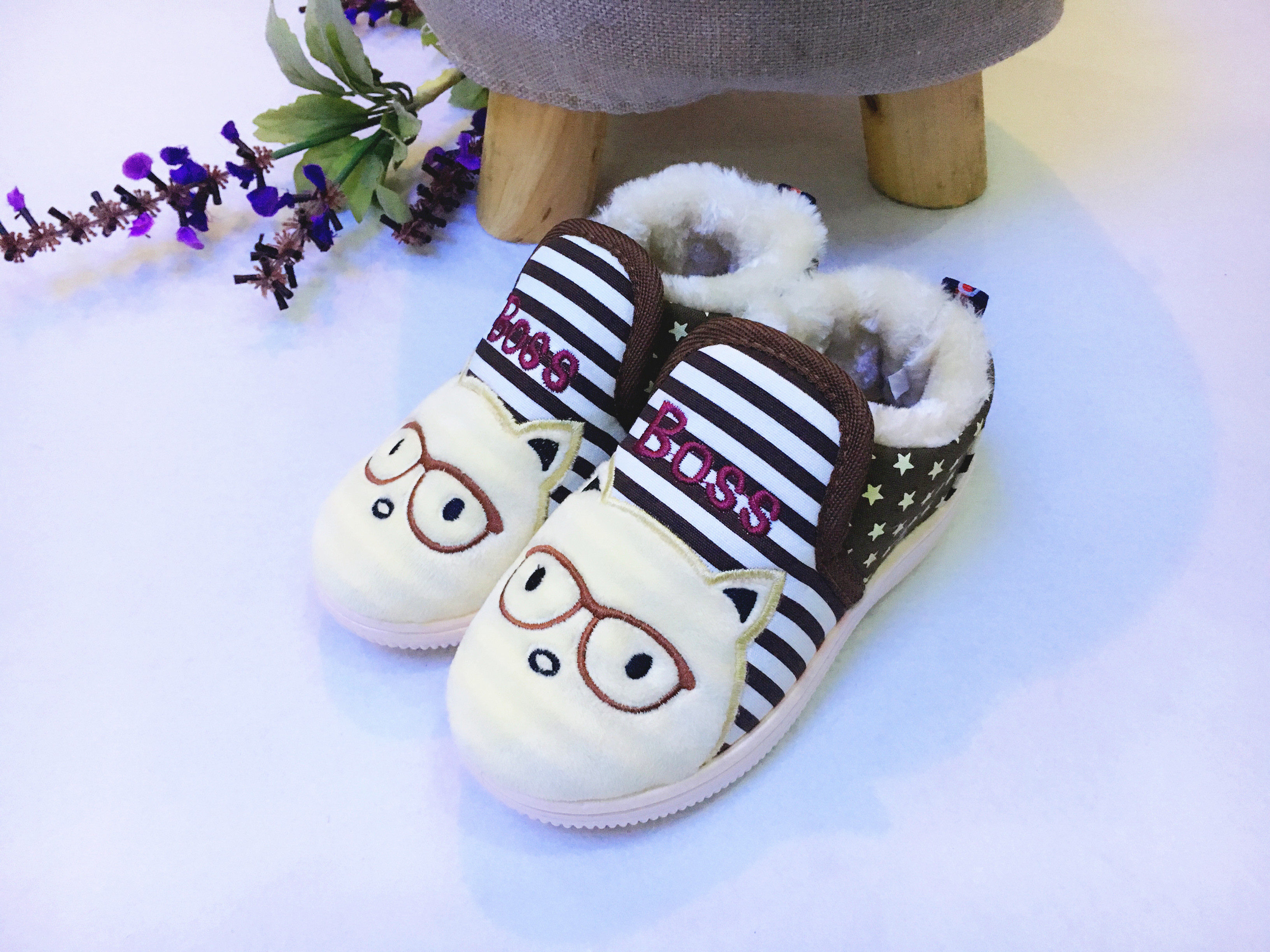 Pantoufles enfants en coton pour hiver - semelle tendon - Ref 1006154 Image 25