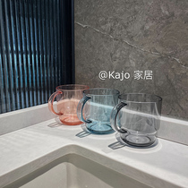 Day Faculty light extravagant minimalist grey transparent plastic gargling cup with handle toothbrushing lovers washing cups Home water glass