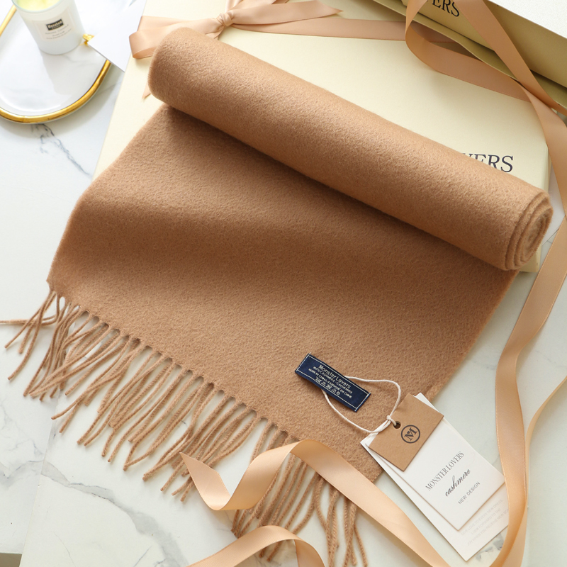 New Cashmere Scarf for Women, Winter Warm and Versatile, Solid Color Neck Scarf for Men, Birthday Gift in Gift Box