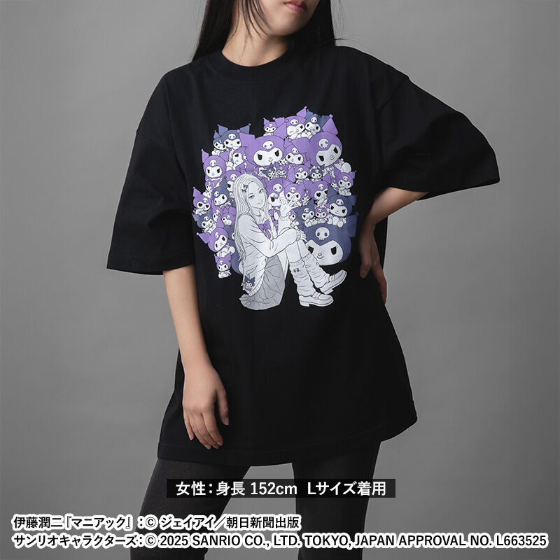 Ito Junji Co-Branded Kuromi, Fugui, and Melody Anime Pure Cotton Loose-Fitting Two-Dimensional Short-Sleeved T-Shirt for Men and Women