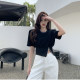 White irregular short T-shirt women's summer loose inner design sense of niche zipper slit chic short-sleeved top