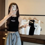 Tide, черный топ с чашечками, майка топ, короткая футболка без рукавов, в американском стиле