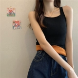 Приталенная весенняя утепленная трикотажная майка топ, короткая футболка без рукавов