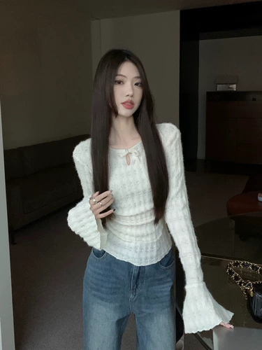 Лонгслив, трикотажный мегафон, весенняя рубашка, стиль, осенний