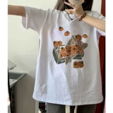 Летняя футболка с коротким рукавом, в американском стиле, свободный крой