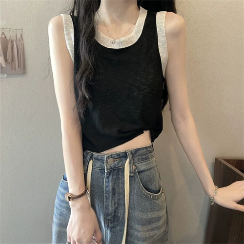 Шелковый бамбуковый трикотажный жилет без рукавов для отдыха