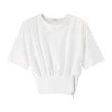 Белая короткая сексуальная футболка с молнией, свободный крой, на молнии, короткий рукав